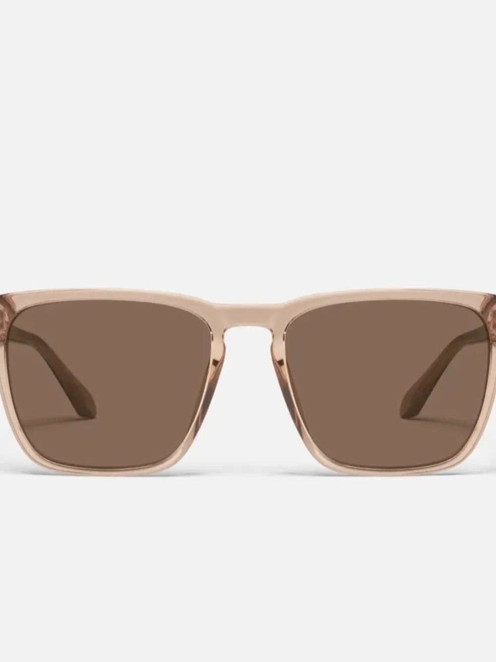 Quay Australia Nude Crystal Square Sunglasses with Brown Lenses
